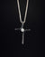 14k White Gold Small Diamond Cross Necklace