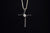 14k White Gold Small Diamond Cross Necklace