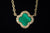 14k Yellow Gold Malachite and Diamond Necklace