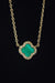 14k Yellow Gold Malachite and Diamond Necklace