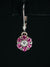 14k White Gold Pink Sapphire and Diamond Earrings