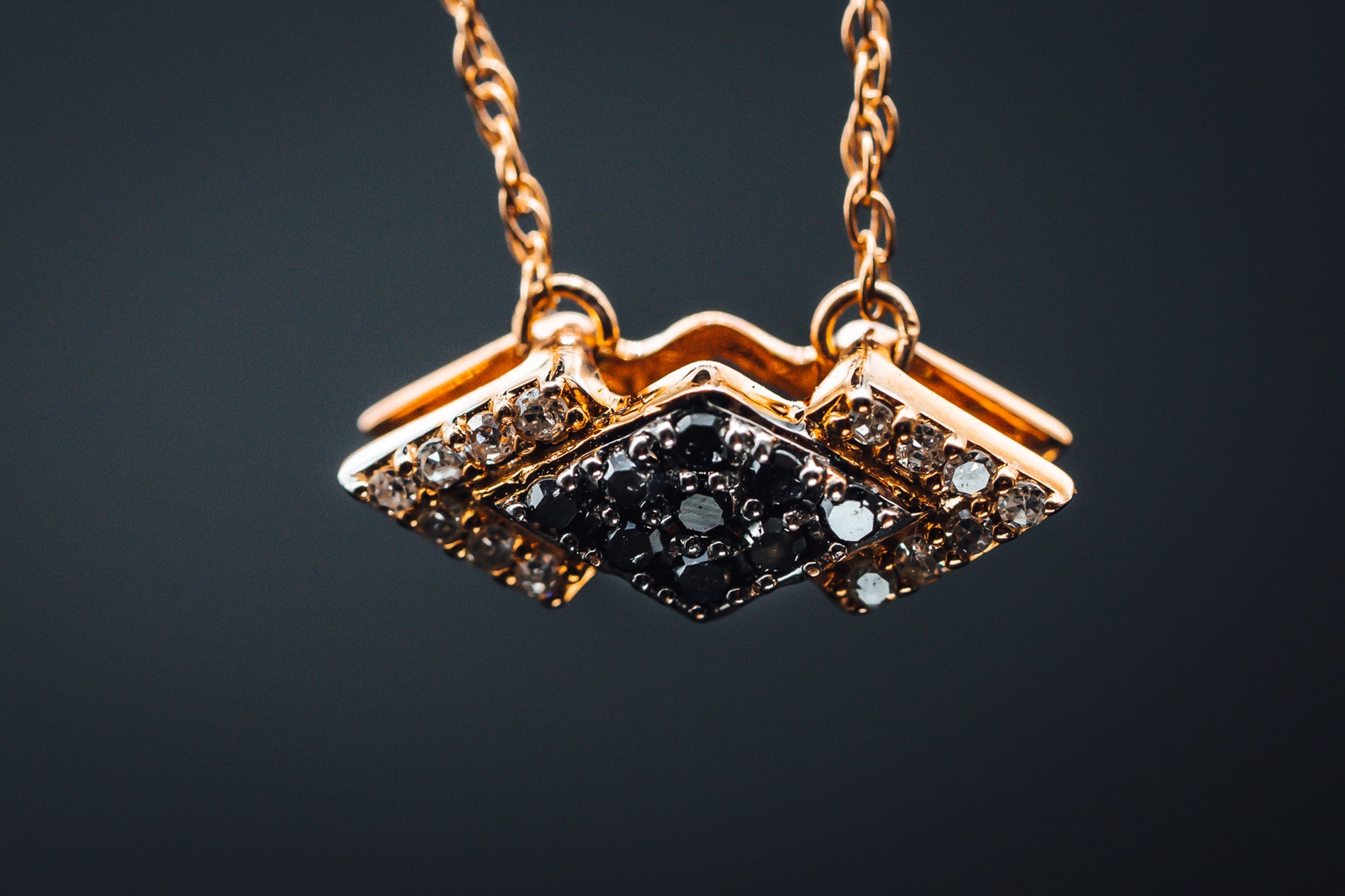 14k Rose Gold Diamond Pendant