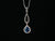 18k White Gold Sapphire and Diamond Drop Pendant