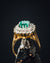 18k Yellow Gold Emerald and Diamond Estate Ring