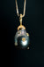 14k Yellow Gold Tahitian Pearl and Diamond Pendant