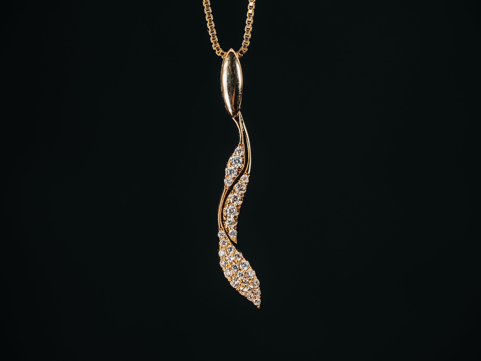 14k Yellow Gold and Diamond Pendant