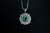 14k White Gold Emerald and Diamond Pendant