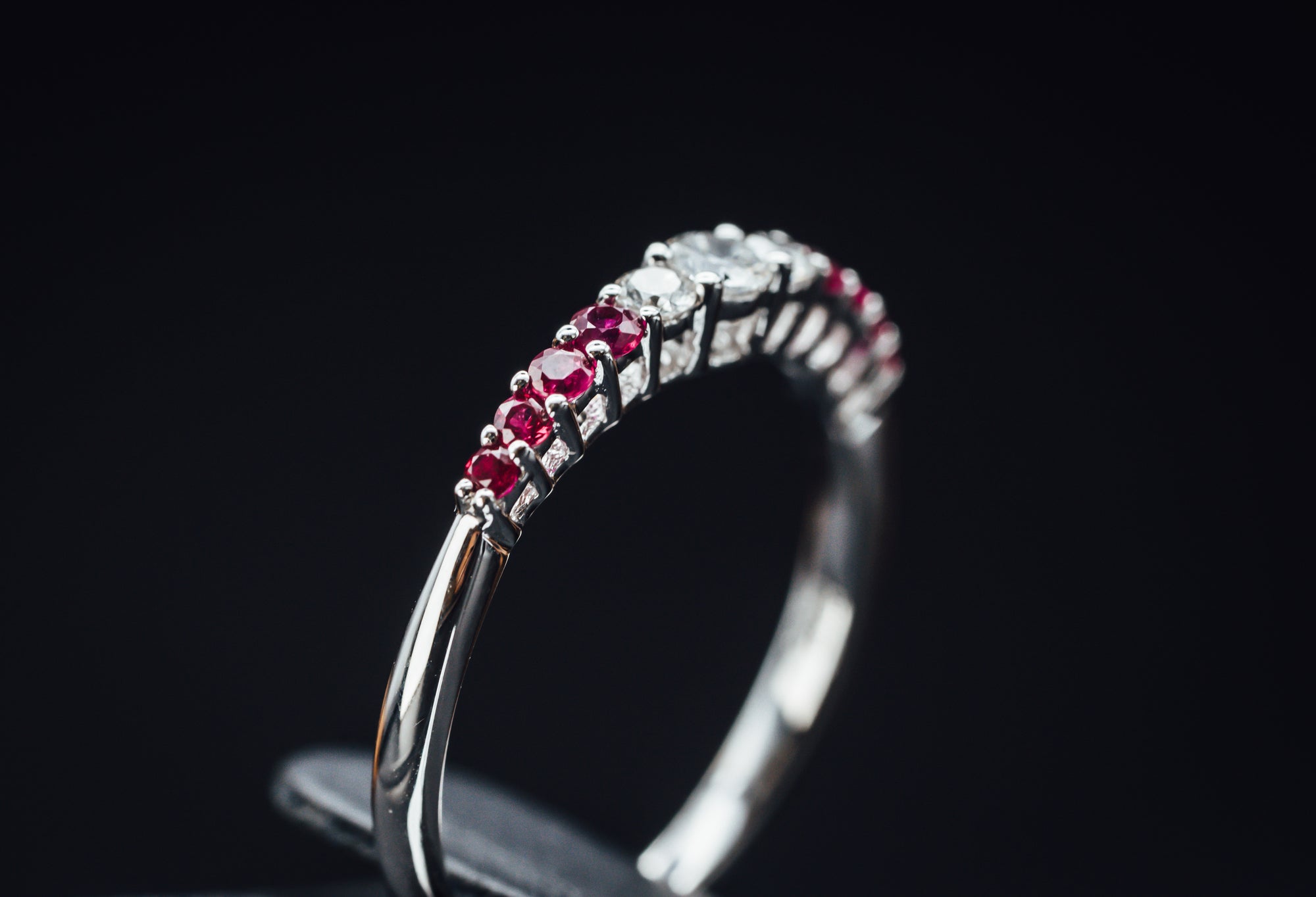 14k White Gold Ruby and Diamond Ring