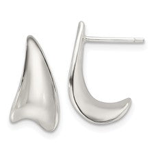 Sterling Silver J Hoop Earrings