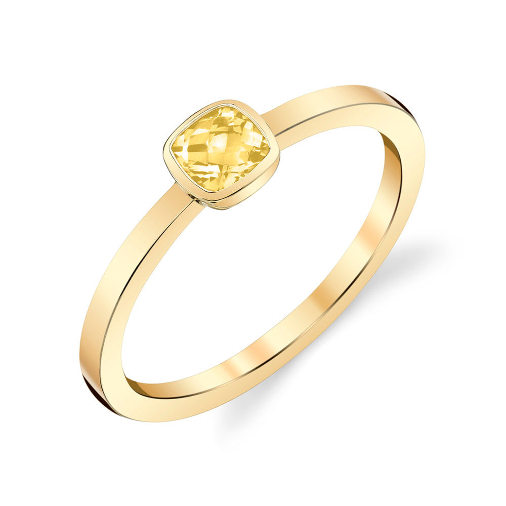 14k Yellow Gold Small Citrine Ring