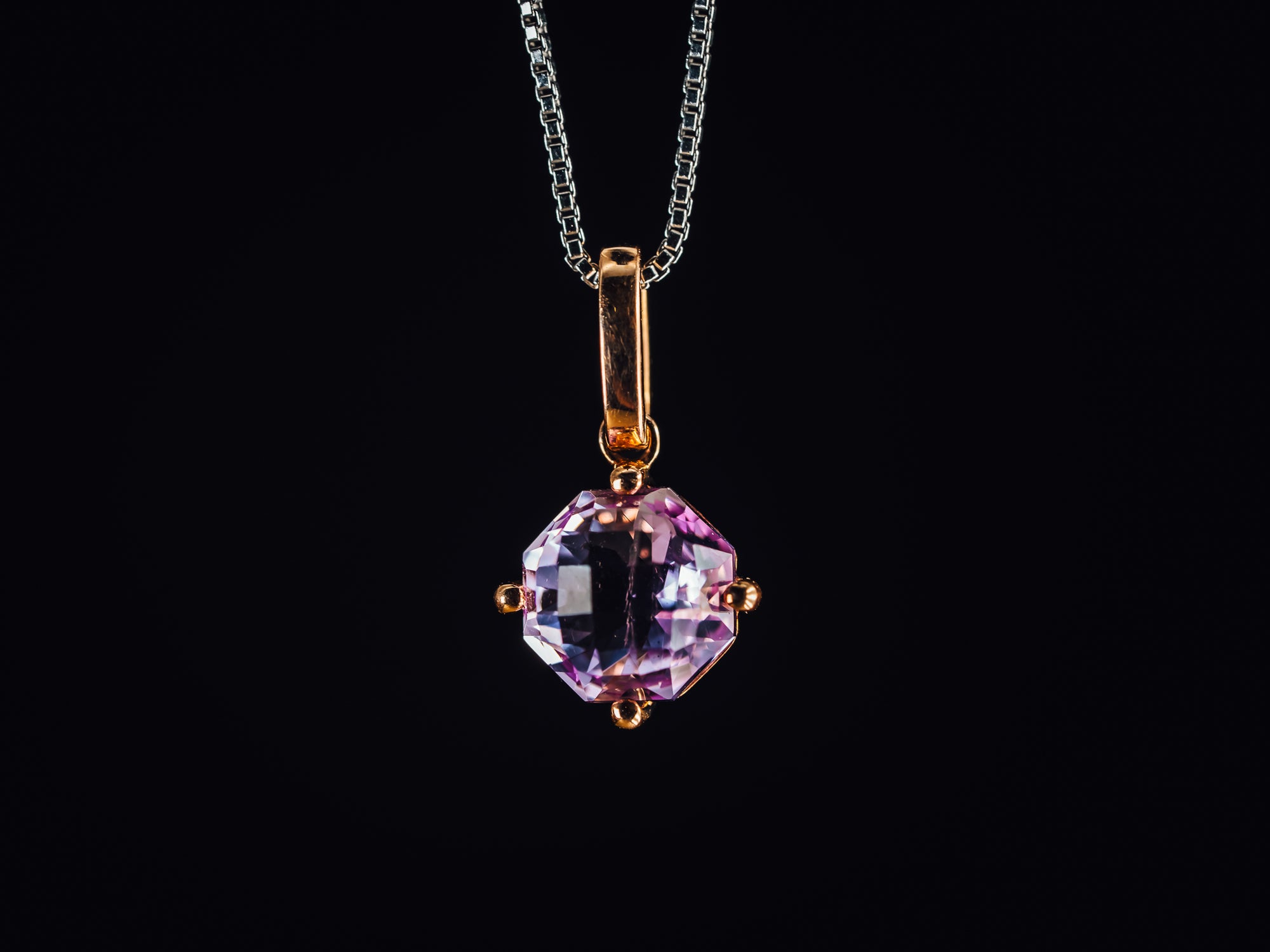 14k Rose Gold Amethyst Pendant