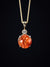 14k Yellow Gold Oregon Sunstone and Diamond Pendant