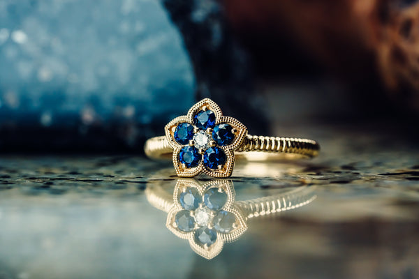 Diamond Flower factory Gold Ring