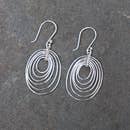 Sterling Silver Oval Spinning Earrings