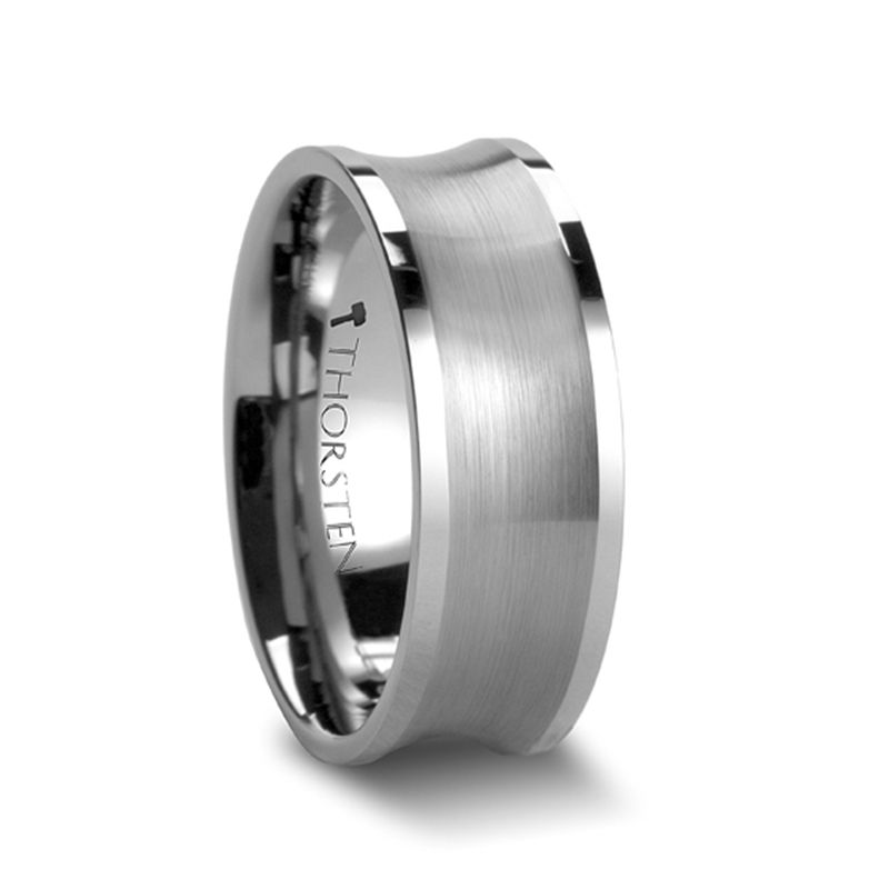 Tungsten Brushed Concave Band